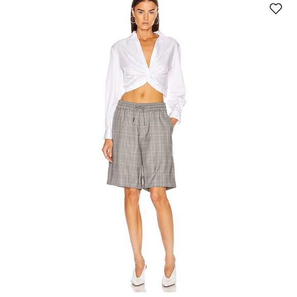 R13 Womens Baggy Long Short Grey Plaid  Wool Blend Size Large - Picture 2 of 12